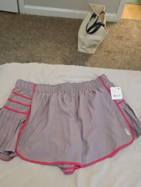 FP Movement by Free People Lavender Athletic Shorts with Pink Trim